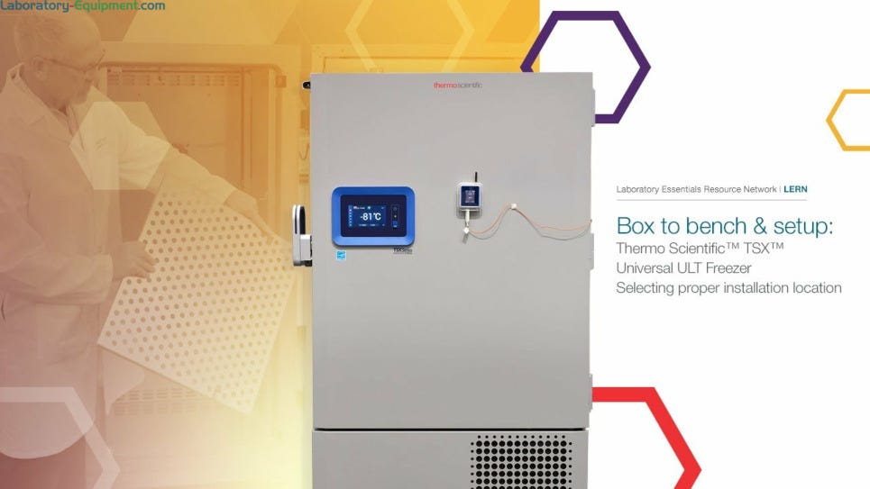 Box to bench setup: Thermo TSX Universal ULT Freezer Selecting proper installation location