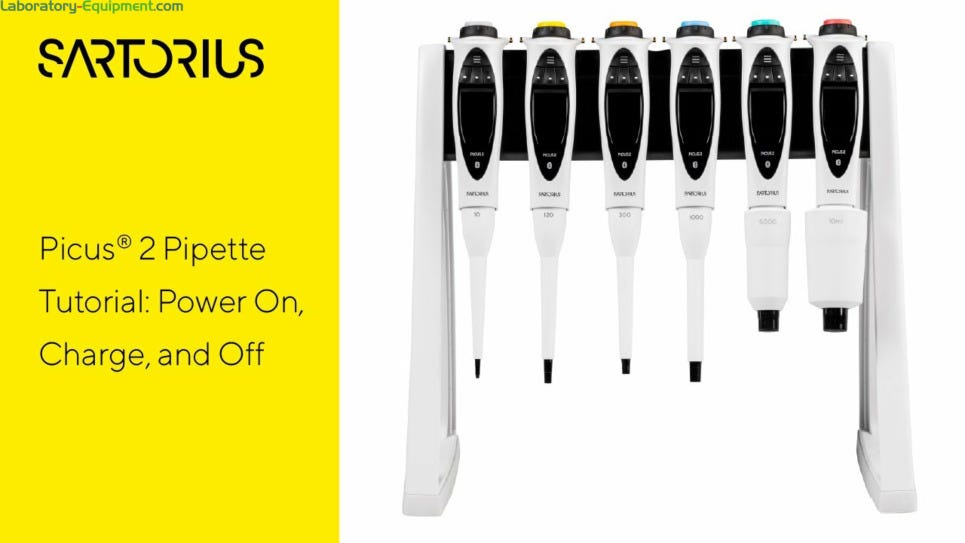 Tutorial: How to Use Sartorius Picus 2 Electronic Pipette – Power On, Charge, and Power Off