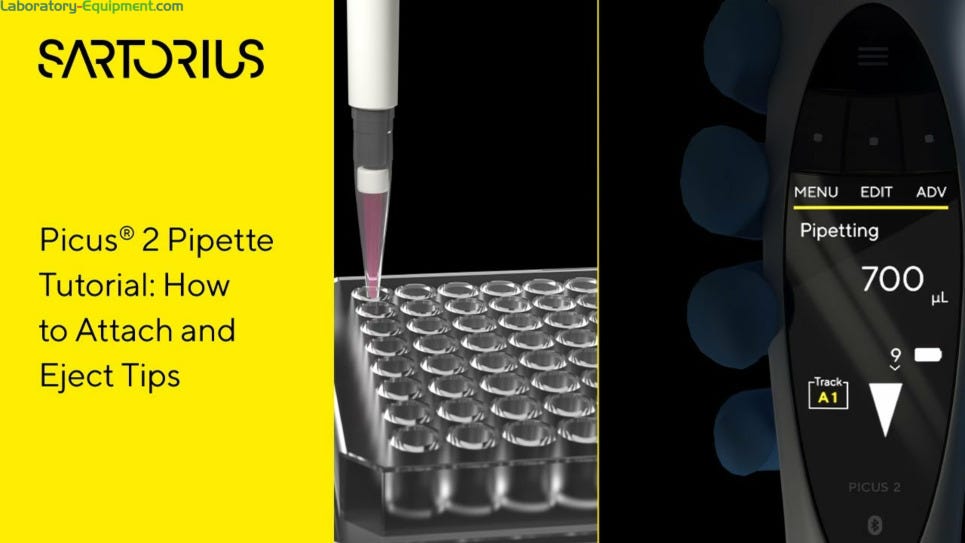 How to Use Sartorius Picus 2 Electronic Pipette – Tip Attachment and Ejection