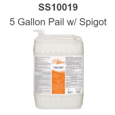 Broad spectrum 5-Gallon Alpet No-Rinse Quat Surface Sanitizer by Best Sanitizers for use with BSX Boot Scrubbers; NSF and EPA #SS10019  |  5608-39 displayed