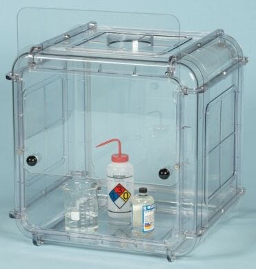 Clear polycarbonate fume hood.  |  3308-23 displayed