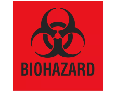 Biohazard warning label