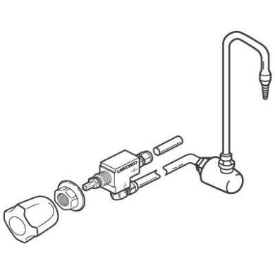 Illustration of water service fixture kit with gooseneck faucet for fume hoods  |  3644-90 displayed