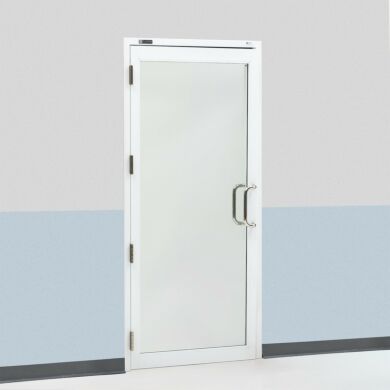 Powder-coated aluminum, pre-hung cleanroom lab door  |  6710-78-R-PC displayed