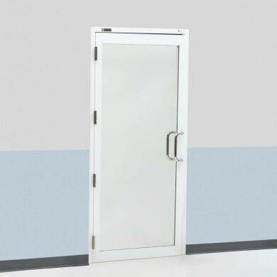 Powder-coated aluminum, pre-hung cleanroom lab door  |  6710-78-R-PC displayed