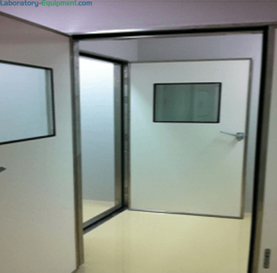 Hygienic Manual GRP Hermetic Sealing Hinged Doors with a smooth gelcoat and stainless steel surround ideal in pharma and healthcare environments  |  6712-06 displayed