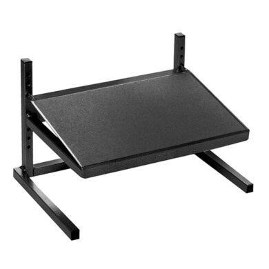 FS-1-06 Ergonomic adjustable footrest, black powder-coated frame, and 10