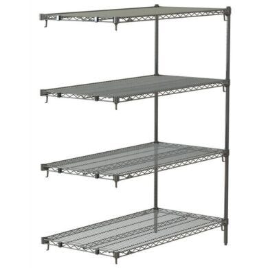 Metro Super Adjustable Super Erecta 4-shelf industrial wire shelving add-on unit, Chrome