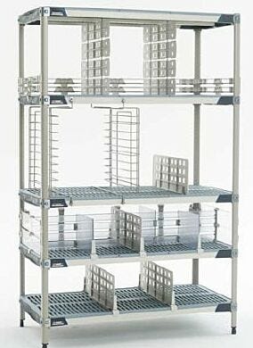 MetroMax i Shelving Systems feature stainless steel corners for durability and stability  |  1541-29 displayed