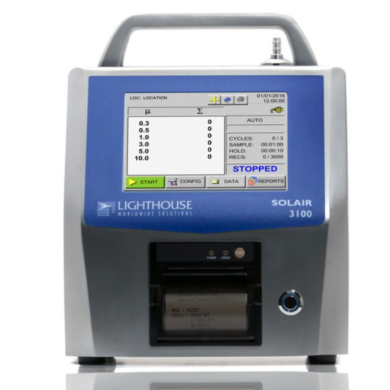 ISO compliant model with a 0.3 - 25.0μm size range, a 1.0 CFM (28.3 LPM) flow rate and an Extreme Life Laser Diode; monitors ISO class 1-8 cleanrooms  |  1510-42 displayed