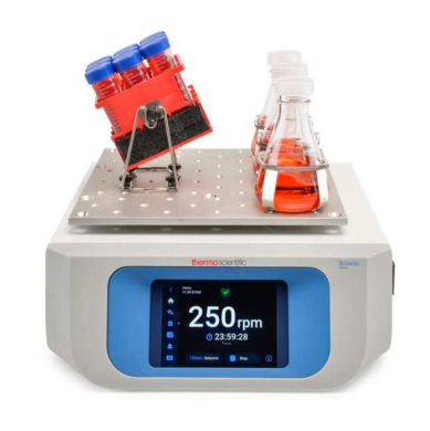 Solaris SK2000PR and SK4000PR Open-Air Orbital Shaker bundle models include a removable platform and  your choice of adhesive sticky mats or  flask clamp starte