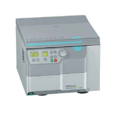 Hermle Z366 Mid-Range Capacity vented centrifuge is compatible with swing-out and fixed-angle rotors for tubes, microplates, PCR strips  |  2823-63 displayed