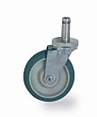 Caster; Stem/Swivel, 304 Stainless Steel & Hi-Modulus Rubber, 200 lbs, 5