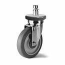 Caster; Stem/Swivel, Chrome-Plated Steel & Polyurethane, 300 lbs, 5