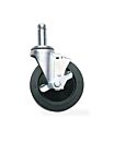 Caster; Stem/Swivel (Brake), Chrome-Plated Steel & Resilient Rubber, 200 lbs, 5