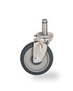 Caster; Stem/Swivel, Chrome-Plated Steel & Polyurethane, 300 lbs, 5