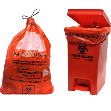 MTC Bio A8002B 23 Gallon Biohazard Bin with Foot Pedal & Lid