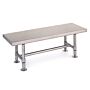 Stainless steel gowning benches by Intermetro features heavy duty solid tops for ideal use in busy cleanrooms