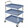 InterMetro deep ledge three shelf antimicrobial cart with adjustable center shelf  |  1532-86 displayed