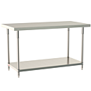 Mobile-Ready 316 Stainless Steel TableWorx Work Table with 304 Stainless Steel Under Shelf and Components, 24